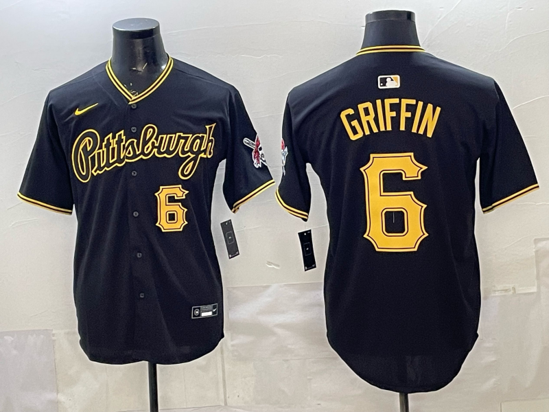 Men Pittsburgh Pirates #6 Griffin black Game 2026 Nike MLB Jersey 0401004